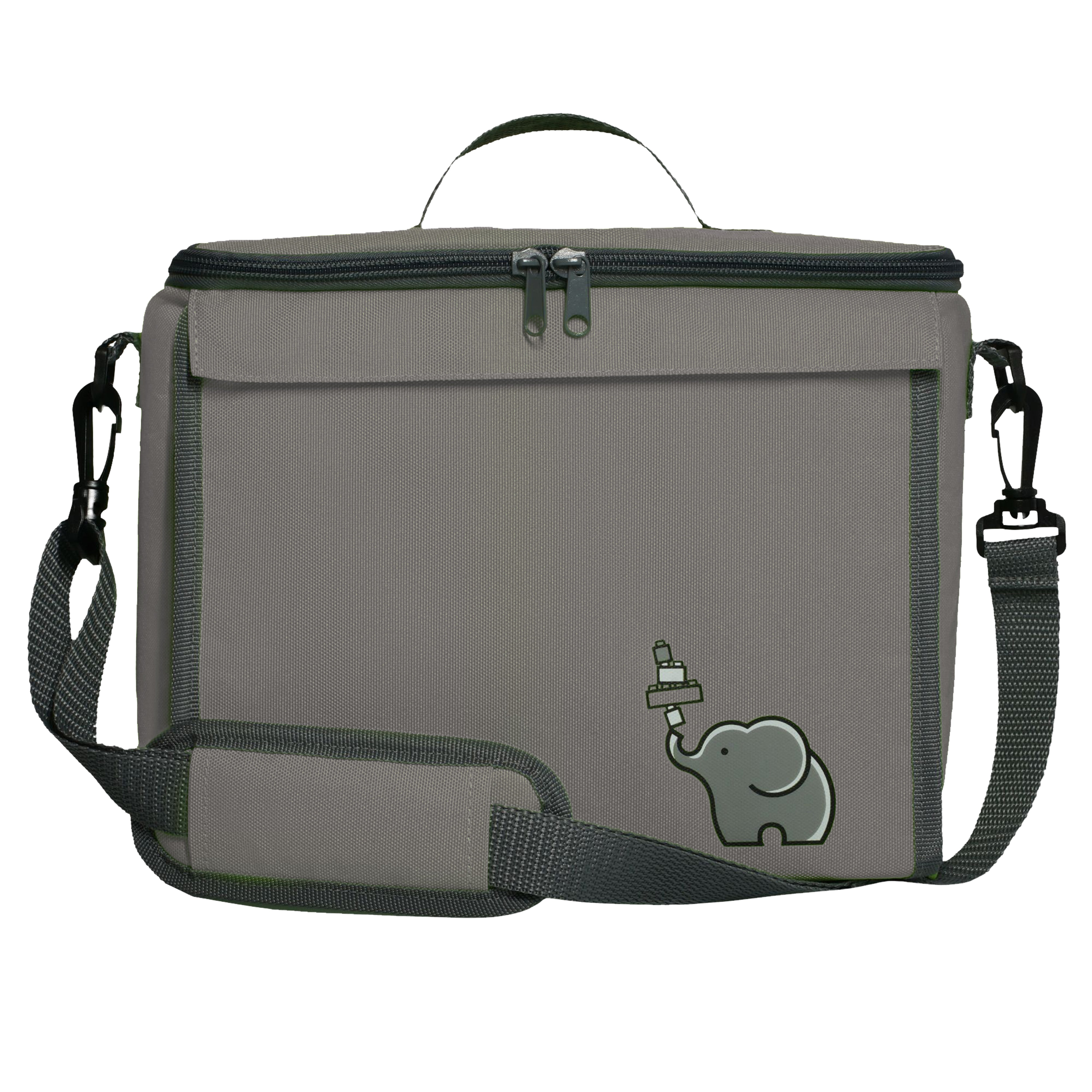 Baustein-Tasche mit ausklappbarer Bauplatte für kleine Steine