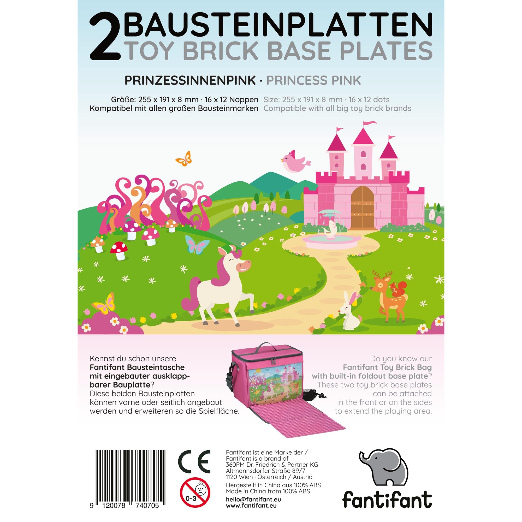 2er Set Bauplatten kompatibel mit großen Bausteinen