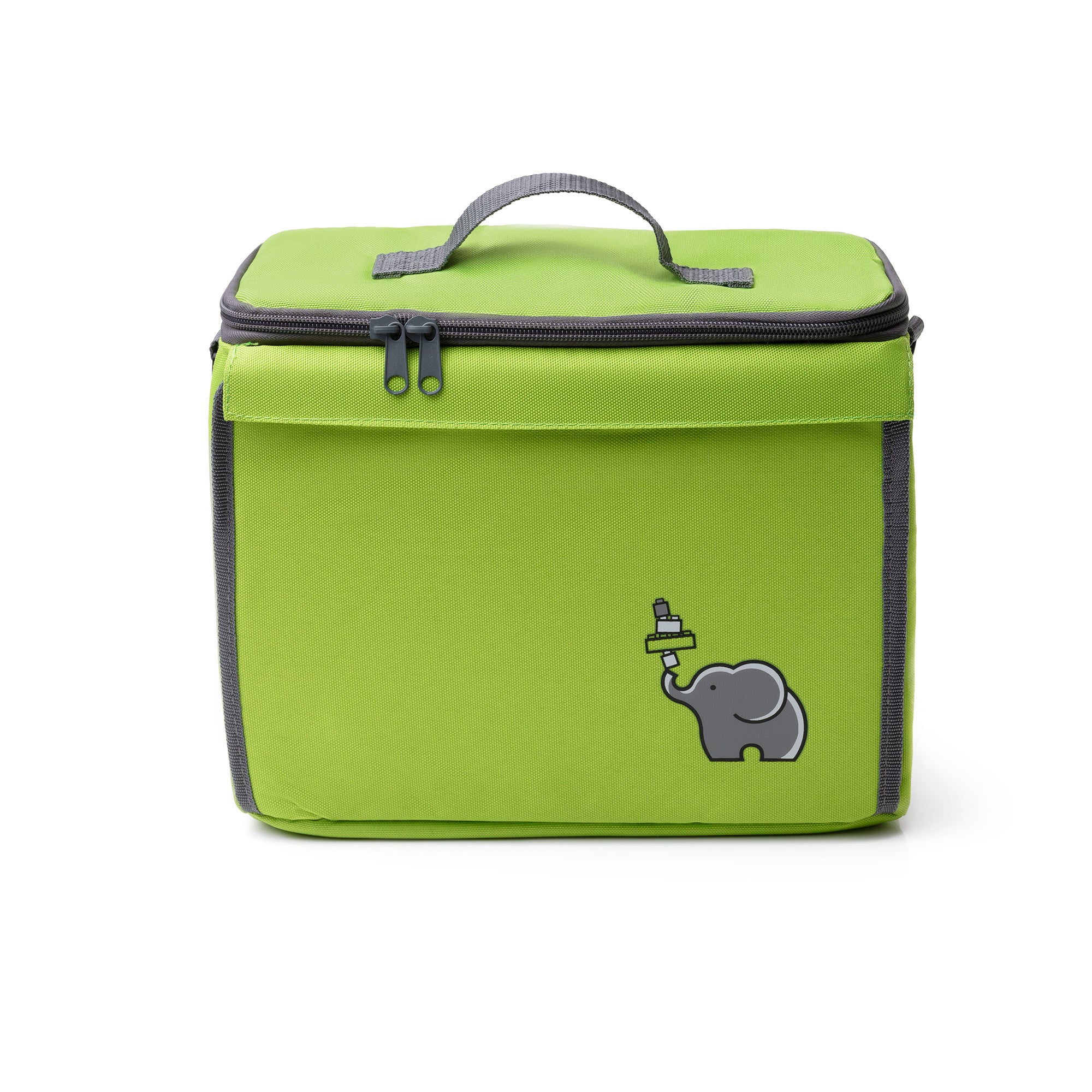 Baustein-Tasche mit ausklappbarer Bauplatte für große Steine