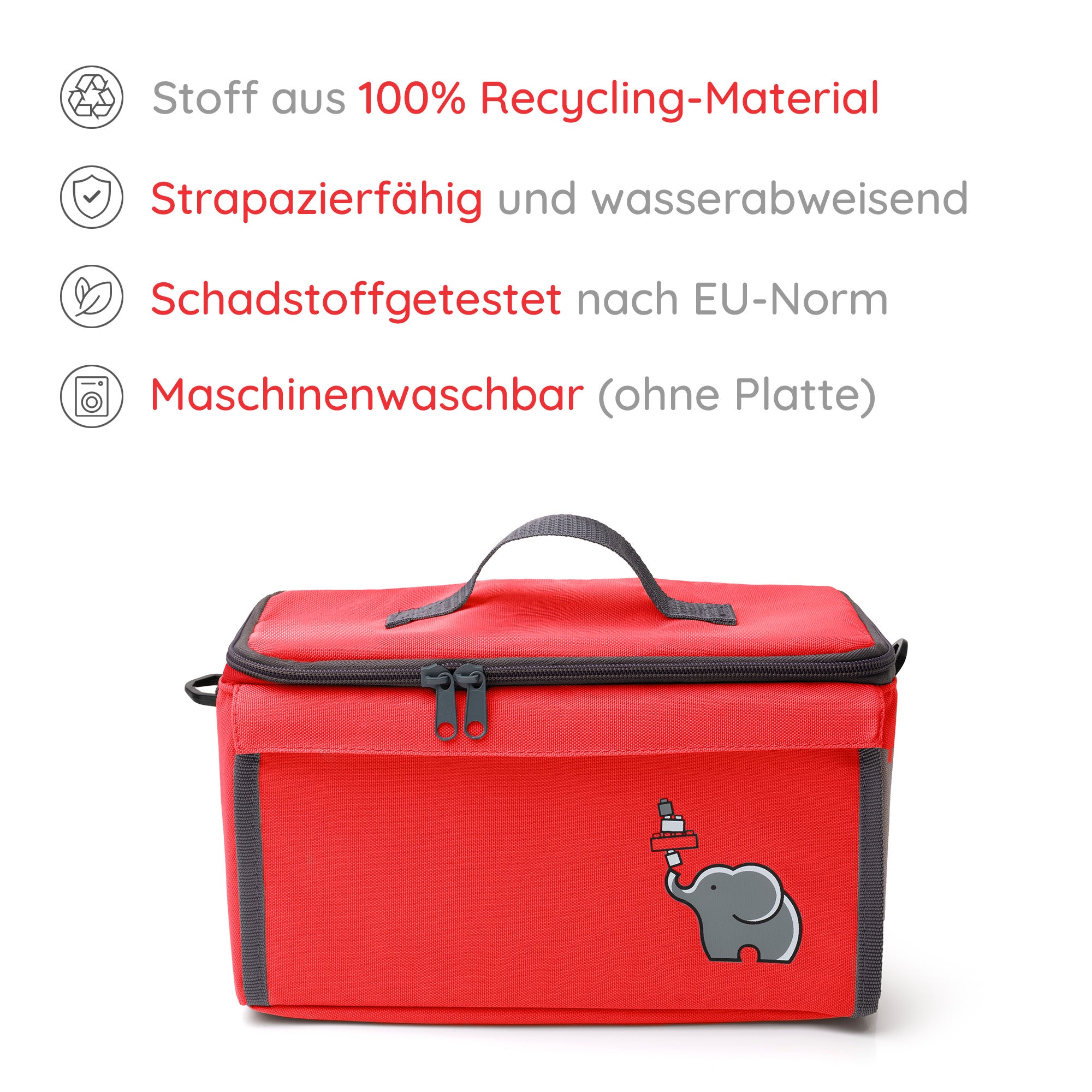 Baustein-Tasche mit ausklappbarer Bauplatte für kleine Steine